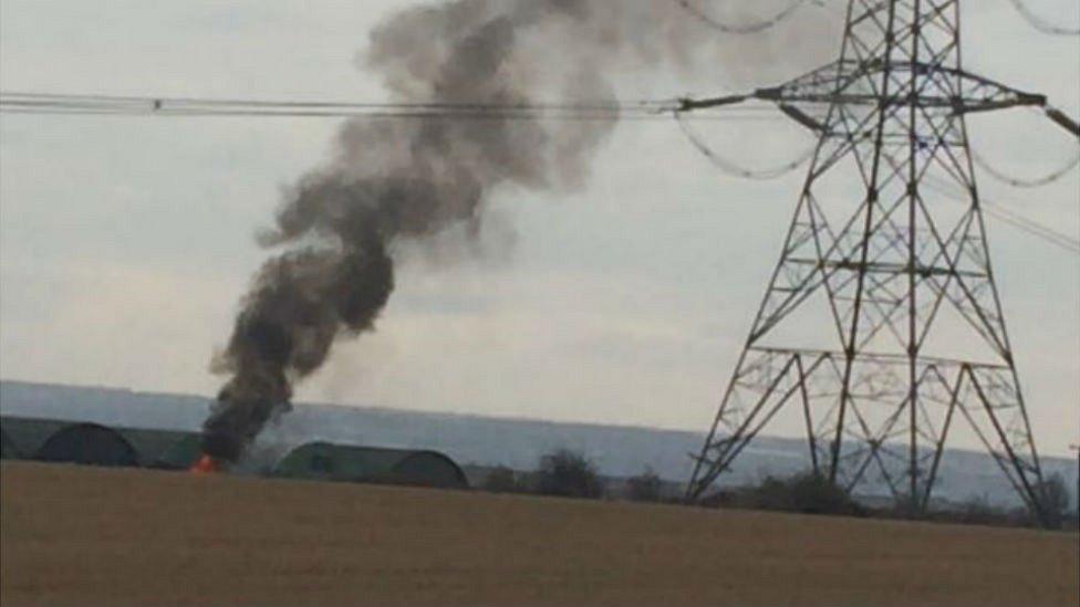 Crash scene off Burrows Lane