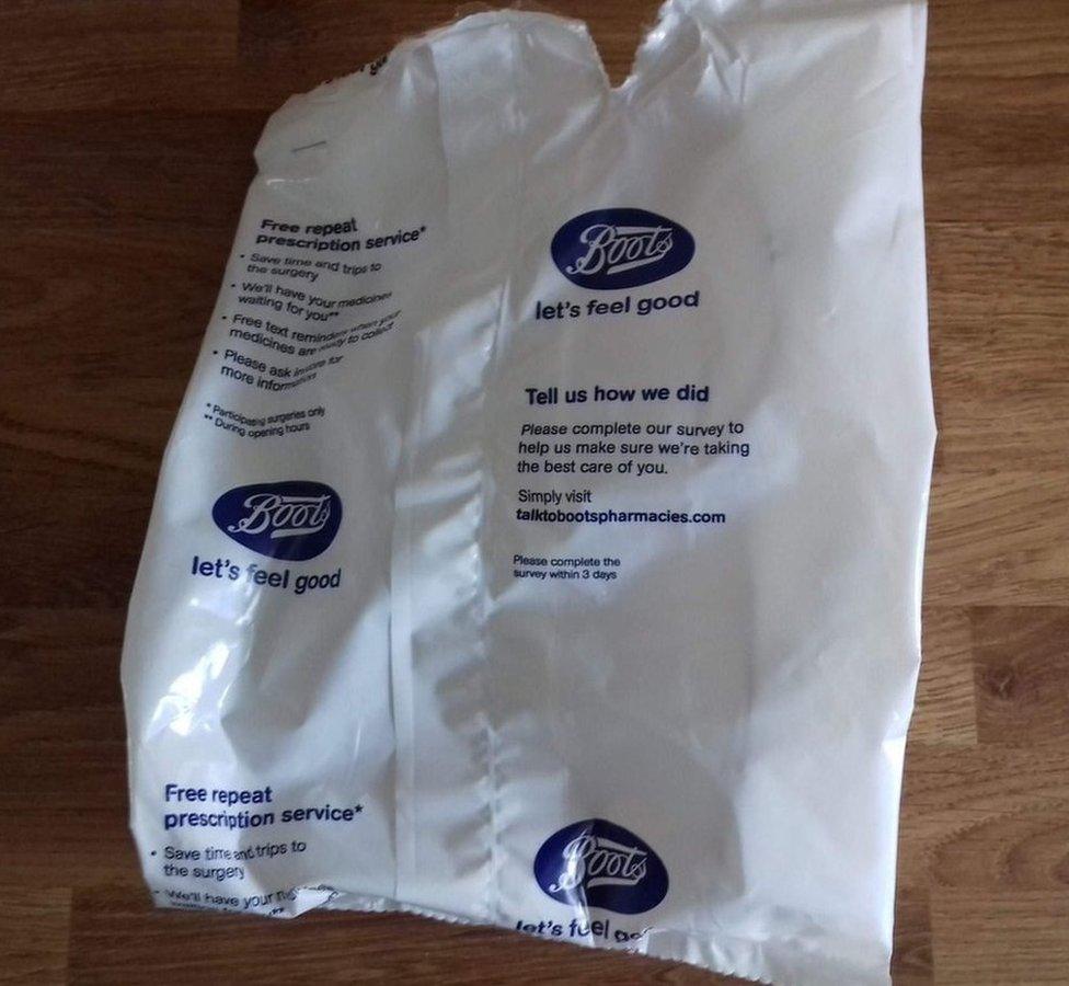 Plastic prescription bag