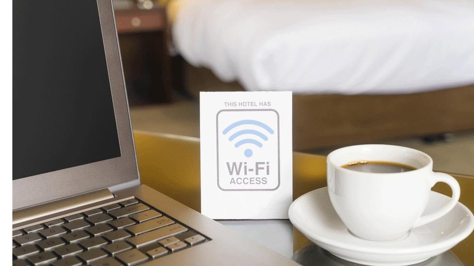 Wi-fi sign in a cafe