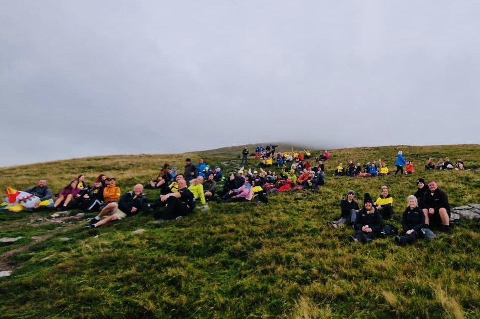 A group of the walkers on Blencathra