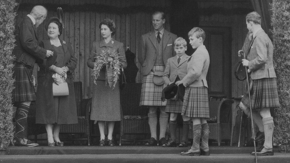 The Queen has attended the Braemar Games throughout her 70-reign. This picture is from 1953