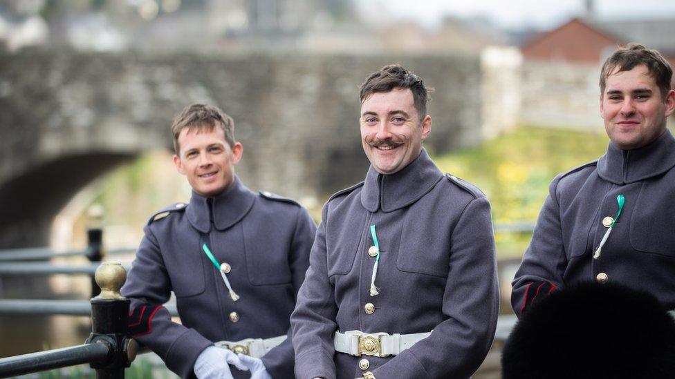 Welsh Guards attended the St David's Day parade in Brecon