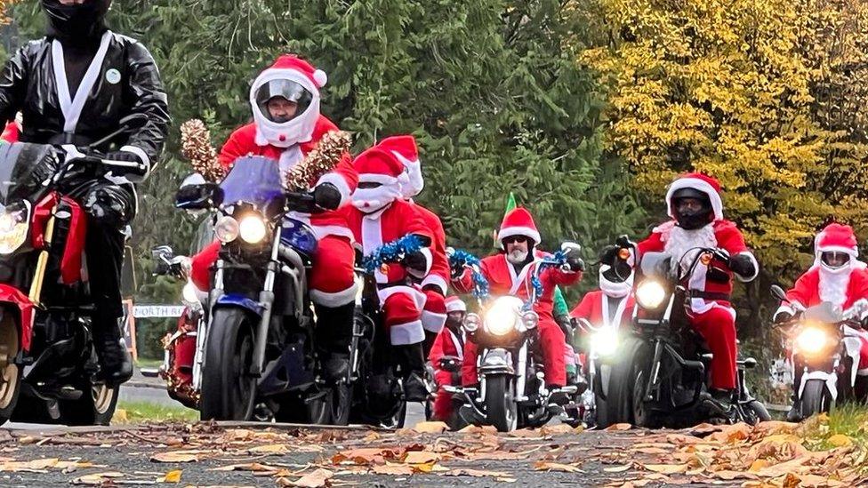 Santa bike ride for Children's Hospice South West, 2022