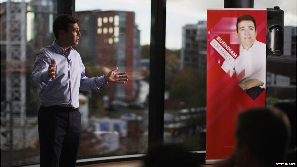 Andy Burnham MP speaks at the Labour party's campaign to elect him as Mayor of Greater Manchester