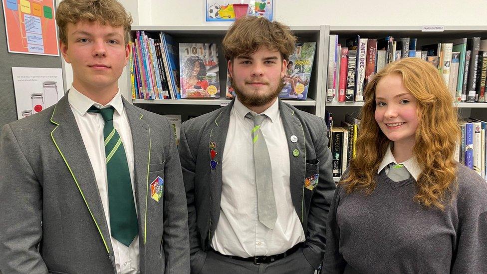 Evan, 15, Rhys and Emma Louise, both 16, are entering the exam period soon