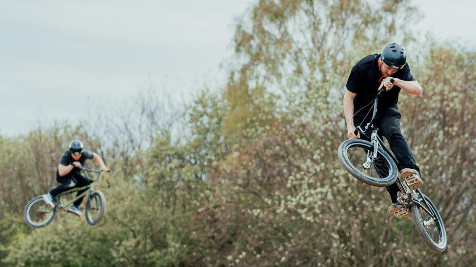 Riders at Bolehills BMX track