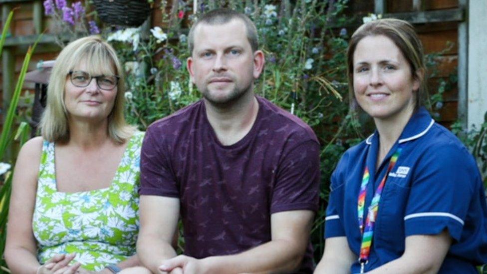 Sharon, James and the Becky Hall the organ donation specialist nurse