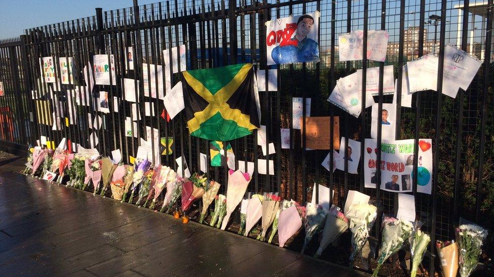 Flower tributes to Quamari Barnes