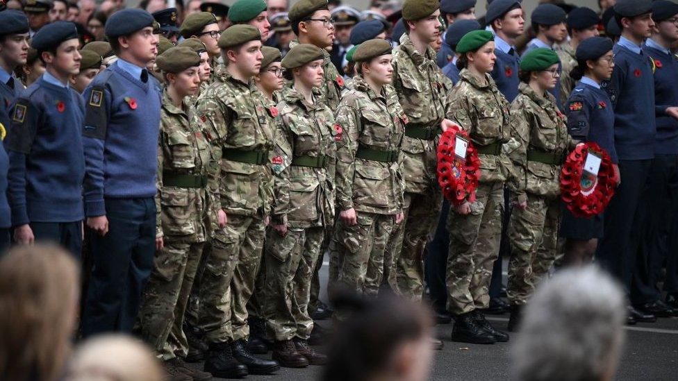 Cadets observe silence