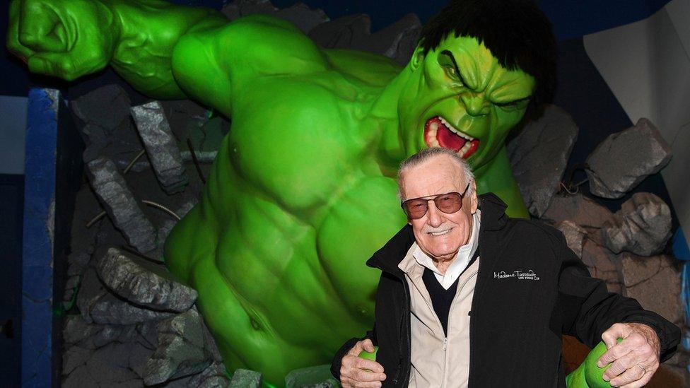 Stan Lee with the Hulk