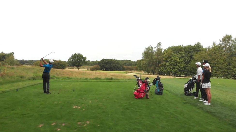 Young golfers training at the Royal Norwich Golf Club