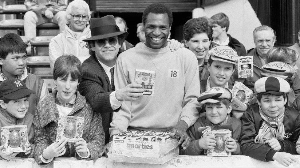 Elton John with Luther Blissett