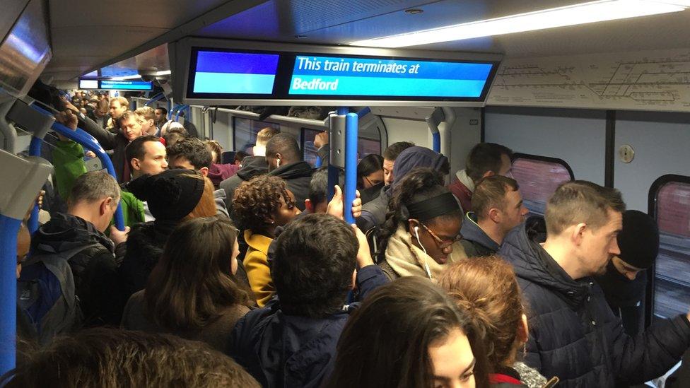 Crowded Thameslink service from Brighton