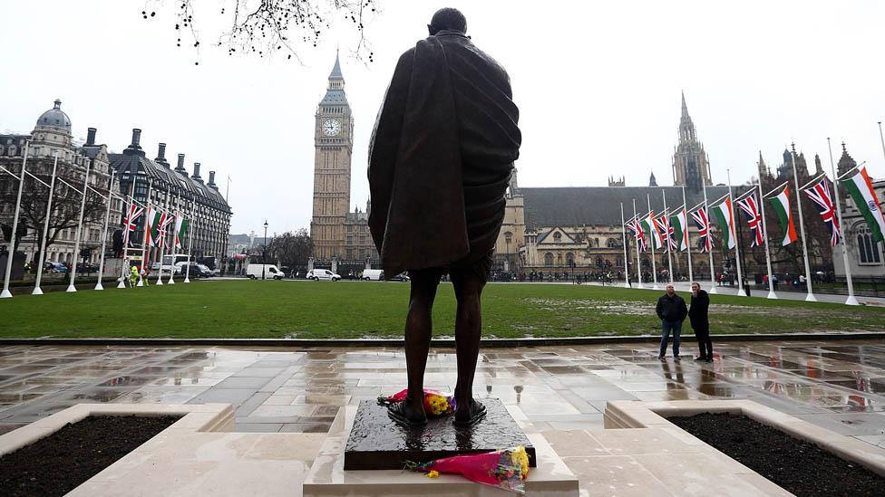 Statue of Ghandi in Westminster Square