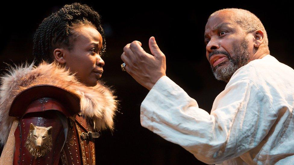 Pepter Lunkuse as Cordelia and Don Warrington as King Lear