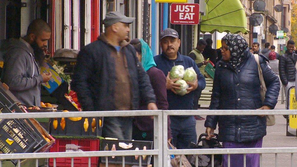 Crowd of shoppers