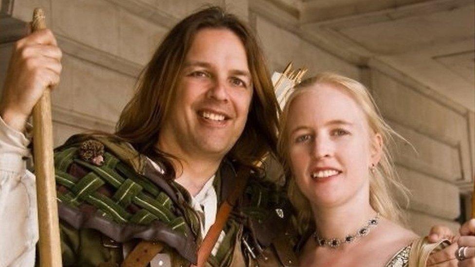 Nottingham's official Robin Hood Tim Pollard and Sally Pollard as Maid Marian