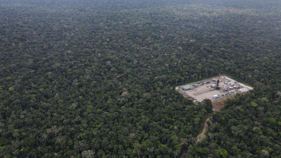 Oil platform in Yasuni National Park