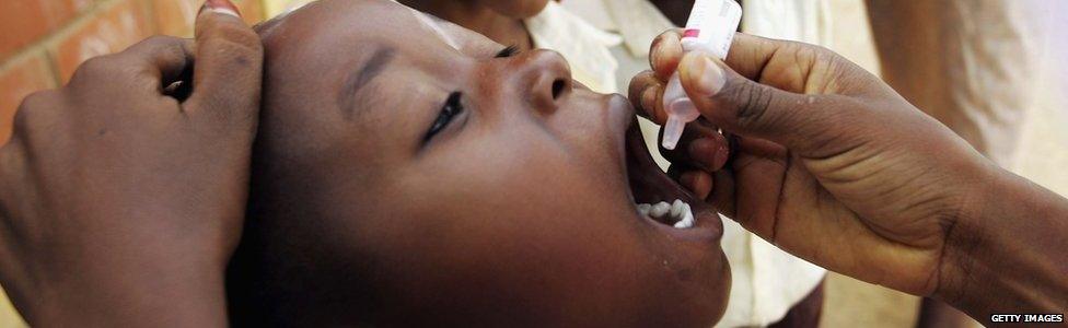 A school child being vaccinated for polio in Kano, Nigeria (Archive shot)