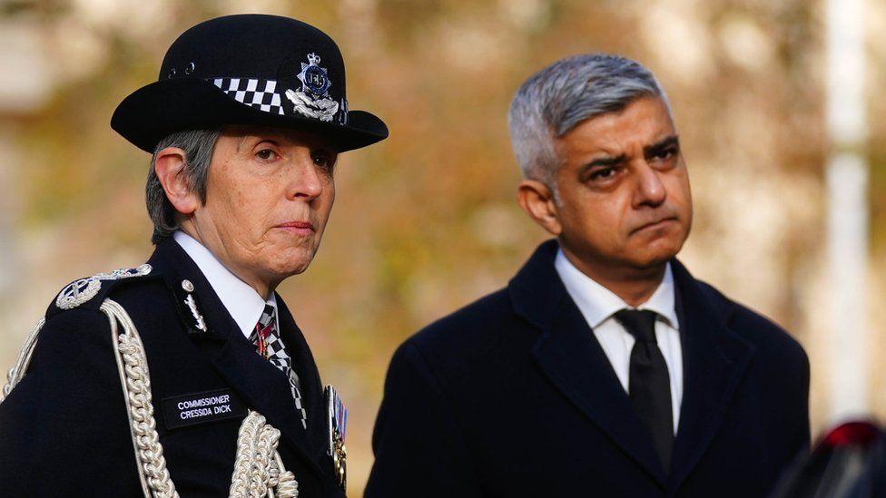 Met Police chief Dame Cressida Dick (left) and Mayor of London Sadiq Khan