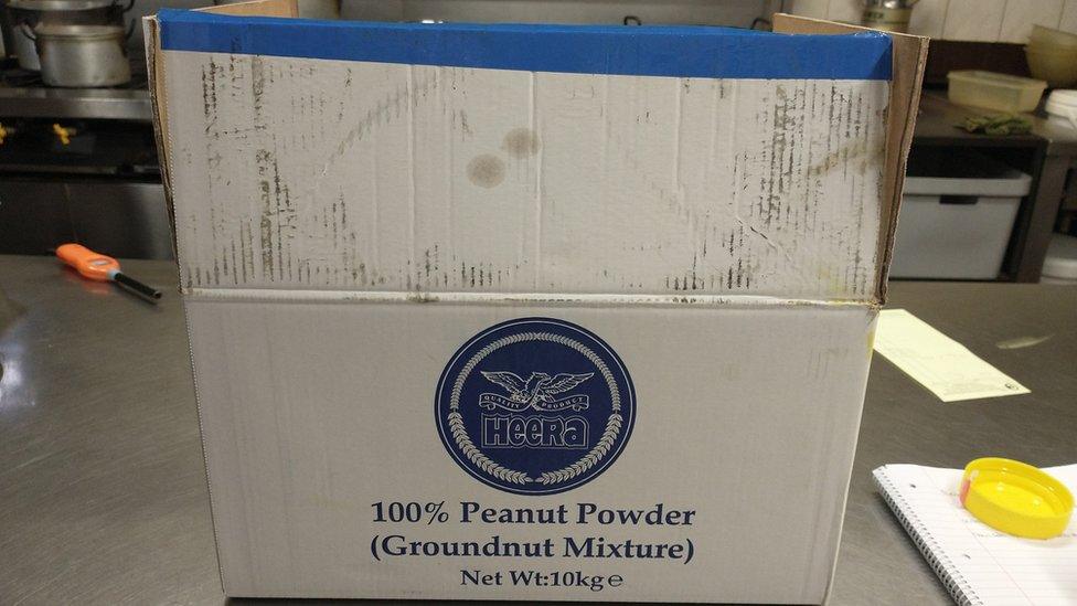 Box of ground peanuts