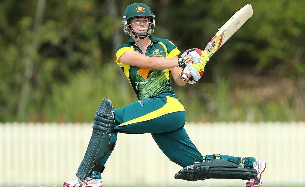 Elyse Villani of Australia bats during the women's international series T20 match between the Australian Southern Stars and Pakistan at Kerrydale Oval in September