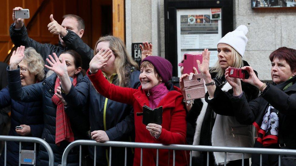 The Duke and Duchess of Cambridge got a warm reception as they left the Jigsaw building