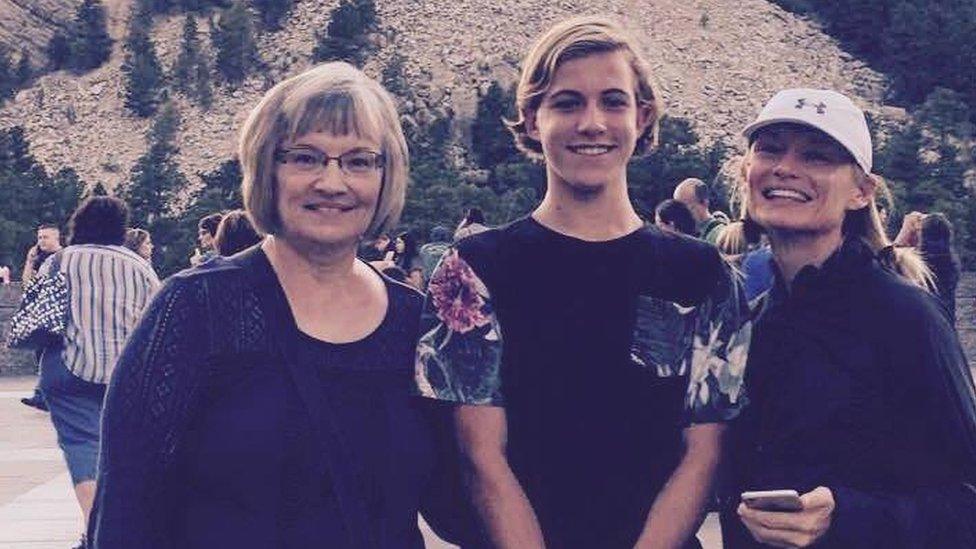 Amie Adamson (right) with her mother Janet (left) and another family member