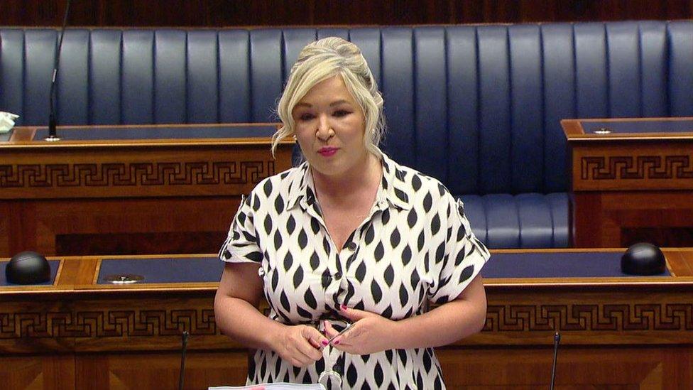 Michelle O'Neill addressing the Stormont Assembly on 28 June 2021