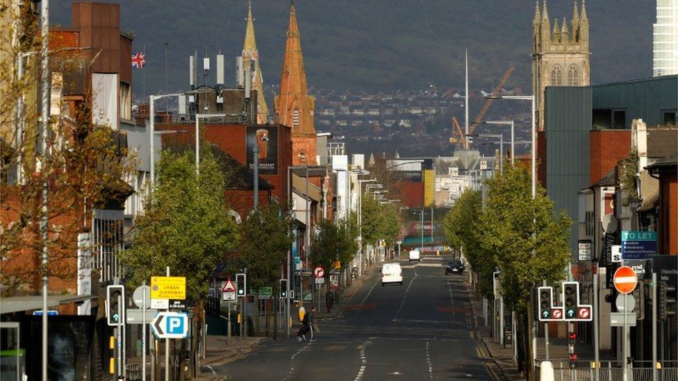 Empty street in Belfast