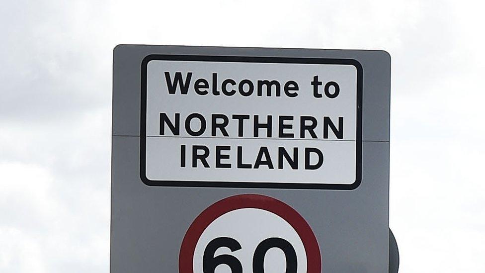 A welcome to Northern Ireland road sign