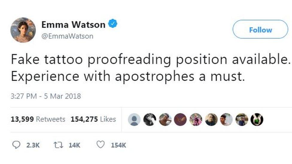 Emma Watson tweet.