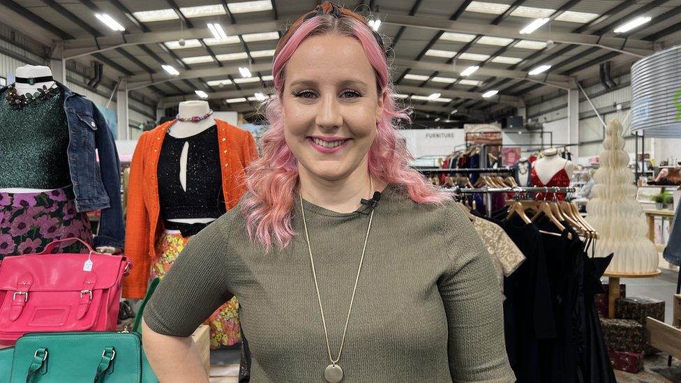 Zara Canfield at the Oxfam superstore in Oxford