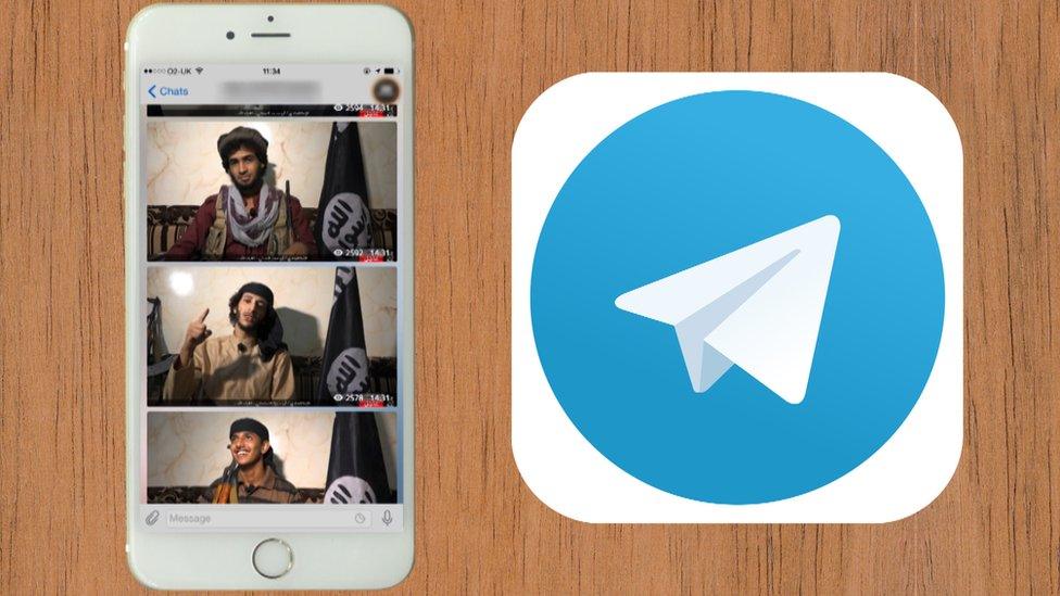 Graphic showing a mobile phone next to Telegram logo