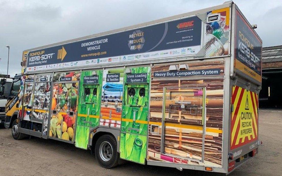 An example of a mobile household recycling centre (final models in use in Birmingham may vary)