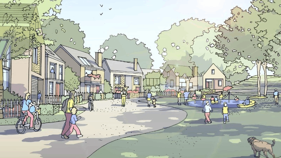 An artist's impression of the proposed housing development for land between Lisvane, Pontprennau and Cyncoed in Cardiff