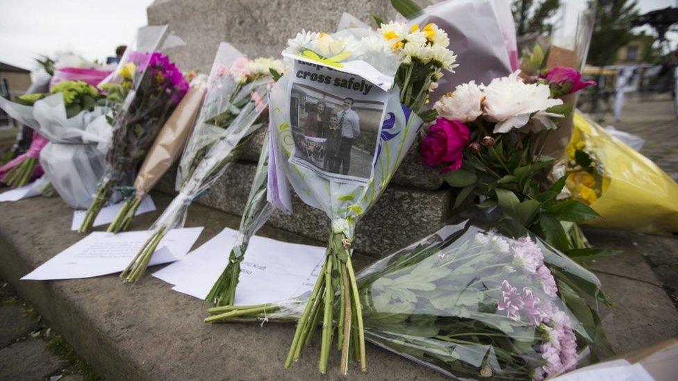 Flowers near the scene