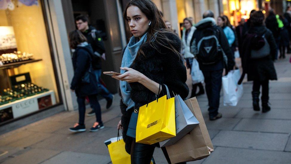 Shopper in Oxford Street