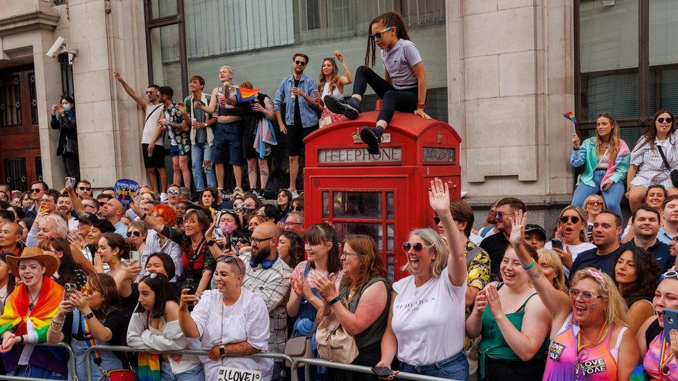 People watching the parade