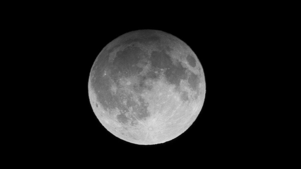 Moonlight serenade - Martyn Jones of Rogerstone captured the rare harvest moon penumbra eclipse.