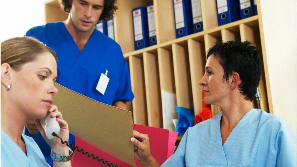 Nurses doing paperwork