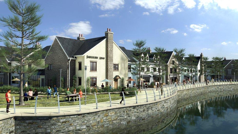 An artist’s impression of possible development of the site at Burry Port harbour