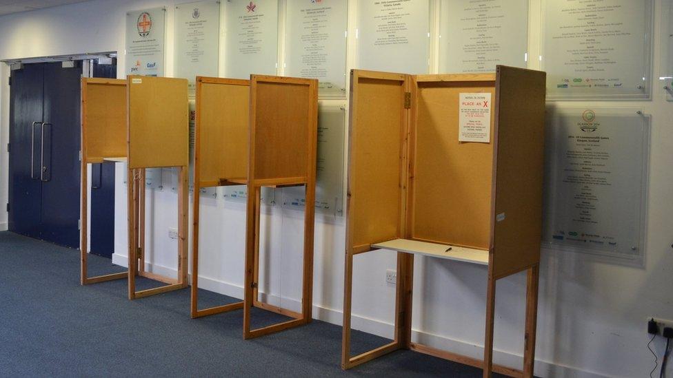 Polling booths at Beau Sejour