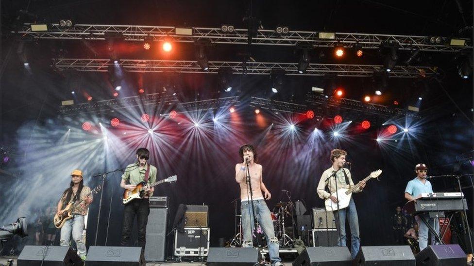 Fat White Family performing at Glastonbury 2015