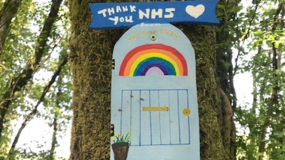 NHS sign on fairy door