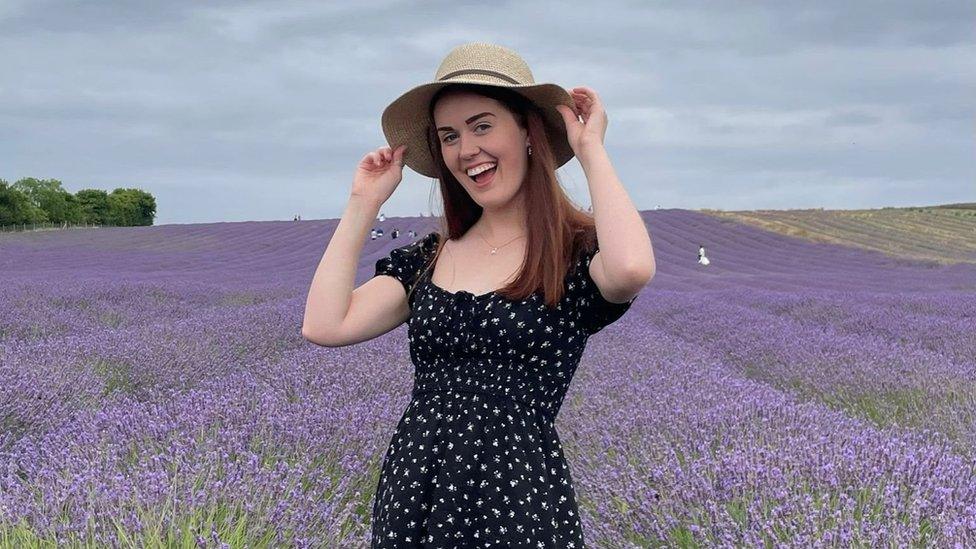 Emily in a lavender field