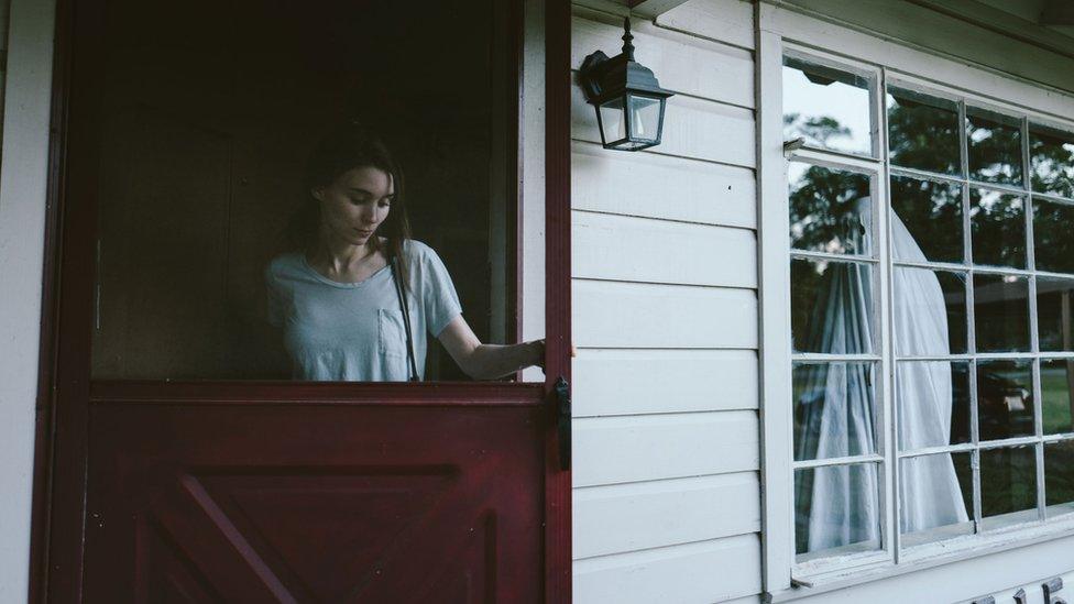 Rooney Mara and Casey Affleck in A Ghost Story