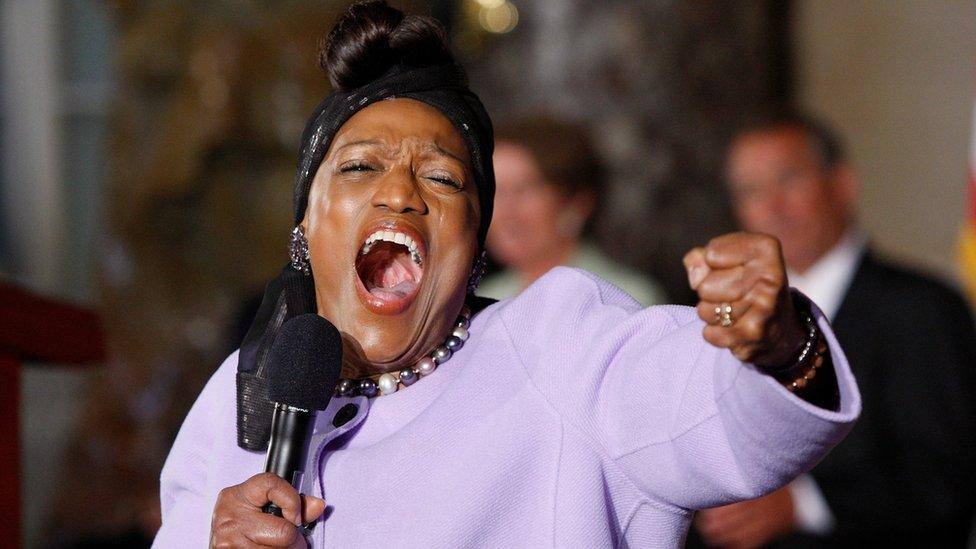 Jessye Norman sings at a ceremony in Washington on 31 July 2013