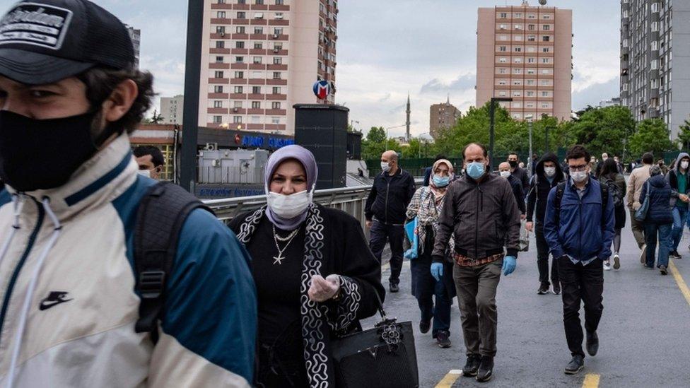 Commuters in Istanbul