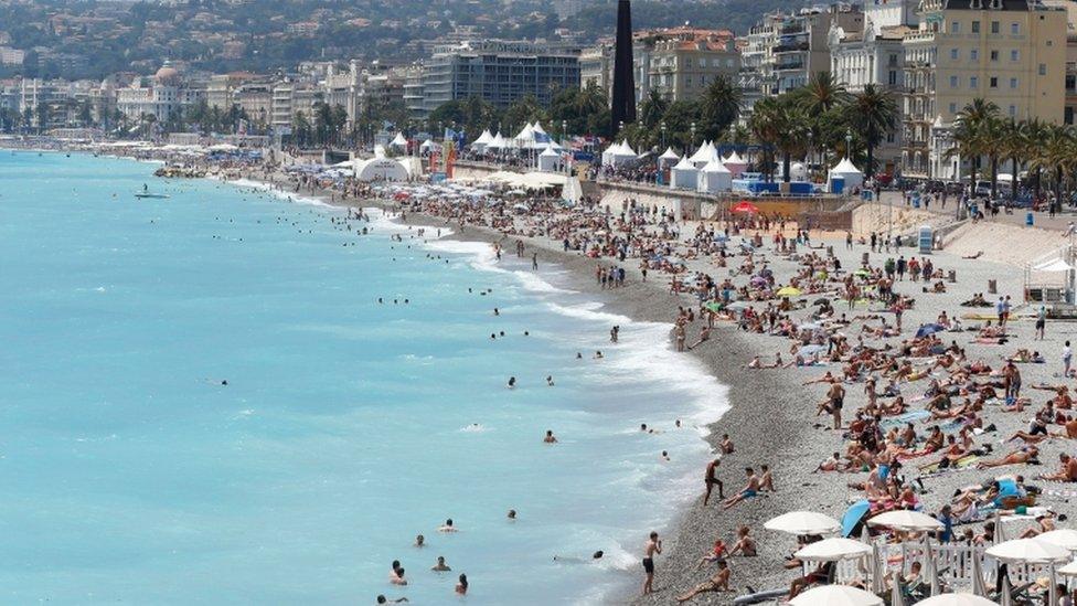 The beach at Nice